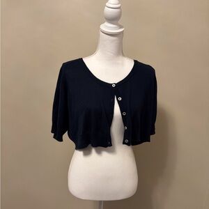 Plus Size Navy Cropped Cardigan